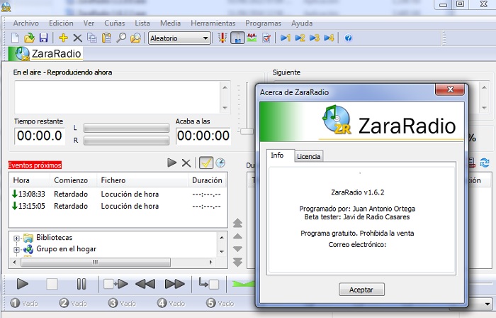 Regalo Diario, Software Para La Emisión De Radio, ZaraRadio